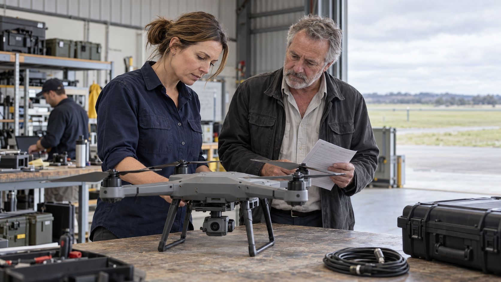Technical consultants evaluating an unmanned ground system